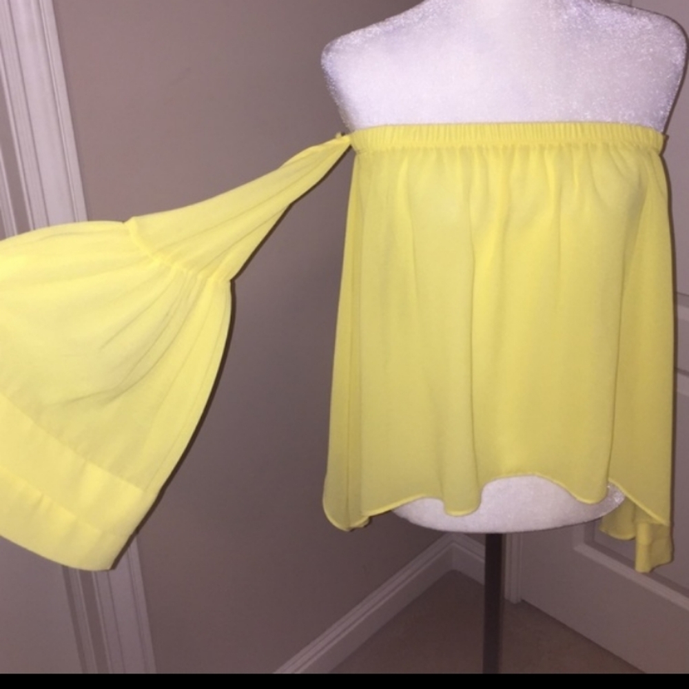 Bell sleeve off the shoulder top
